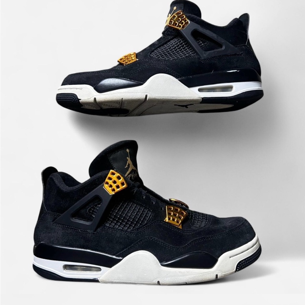 Jordan Black & Gold Suede Retro Sneakers
